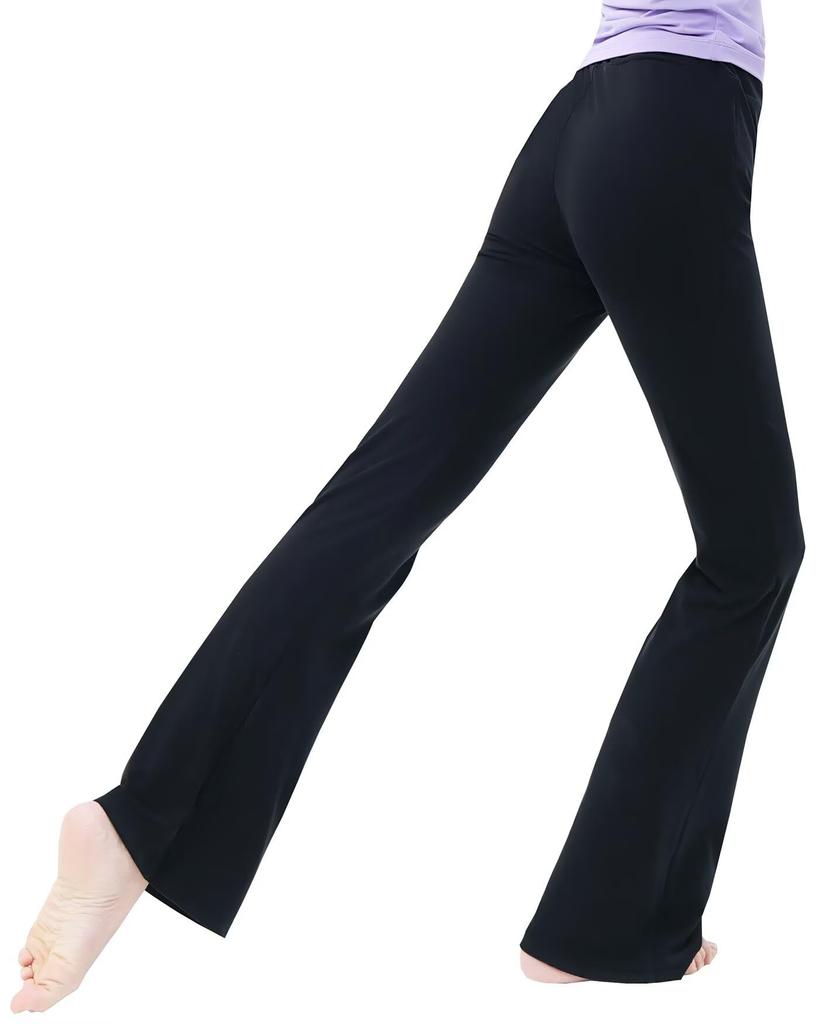 Ballet Flare Adult Black Stretch Ballet Long Pants with 9332 s.lemon Pants, Belt, S-155/64