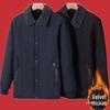 Men's Thickened Cotton Lapel Coat - Warm Winter Jacket for Mid-Aged and Elderly - Plus Size Available
