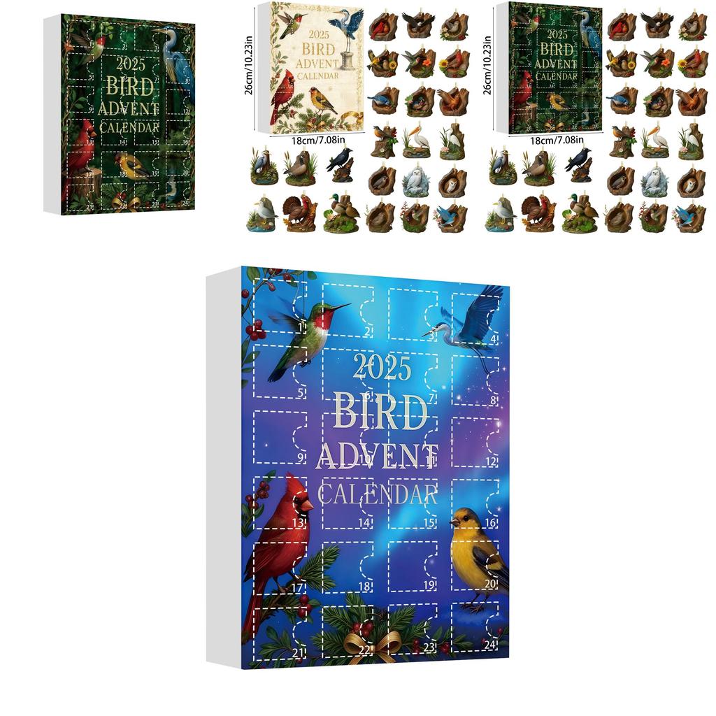 Bird Series Christmas Bling Box With Acrylic Decorations For Festive Tree Decorations Party Favors