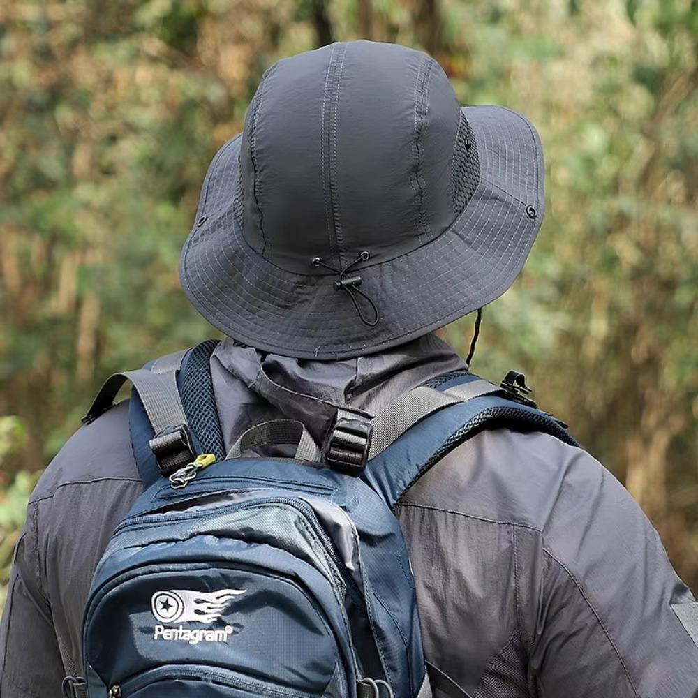 New Lightweight Bucket Hat Breathable Wide Brim Sun Hat Adjustable Uv Protection Fisherman Cap Summer