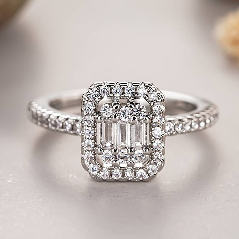 

Huitan Charming Copper Color Women Rings with Shiny Cubic Zirconia Wedding Party Engagement Trendy Versatile Accessories Zircon 9