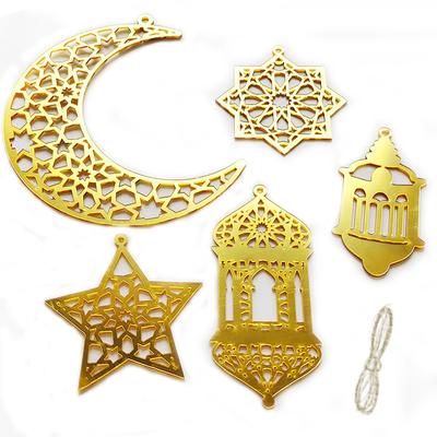 Eid Mubarak Hanging Decoration Acrylic Eid Mubarak Moon Star Lantern Pendant Eid Mubarak Decoration 2024 Eid Party Ornament Home