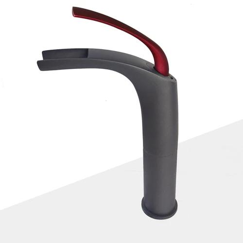 Pink Love Waterfall Bathroom Faucet - Brass Hot/Cold Basin Mixer, Sink Wash Crane Tap