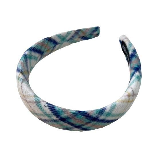 Padded Plaid Women Headband Wide Hair Band Lightweight Anti-slip Hair Loop Fall Winter Girls