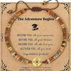 Adjustable 4mm Picasso & Lapis Lazuli Natural Stone Woven Bracelet