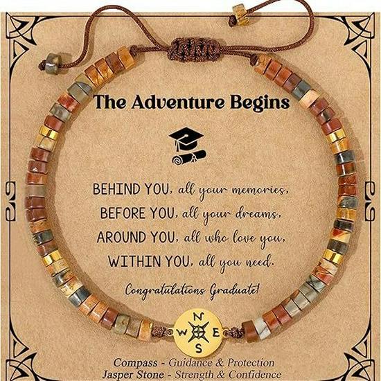 Adjustable 4mm Picasso & Lapis Lazuli Natural Stone Woven Bracelet