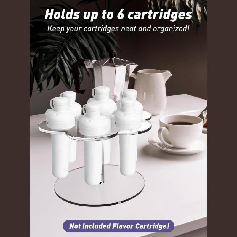 6 Hole Flavor Cartridge Organiser With Acrylic Construction Clear Spacious Designs Stoarge Rack