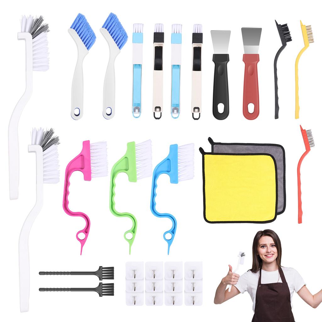 Crevice Cleaning Brush Set Multi-function Groove Gap Cleaning Tools Stiff Brush Bristle for Clean Range Hood Faucet Window Frame