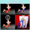 Fish National Style Keychain Adorned With Rhinestones For Celebratory Gifts