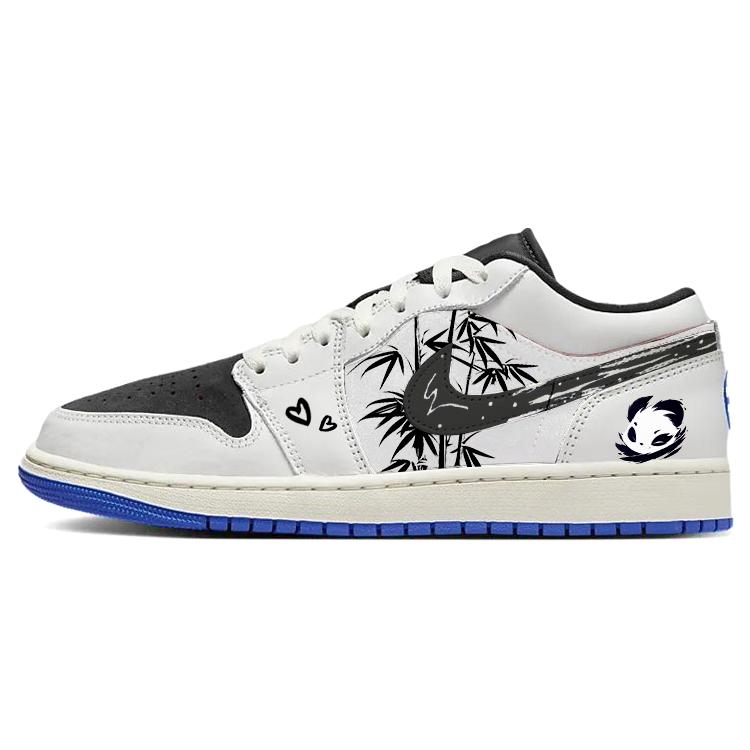 

Jordan Air Jordan 1 Cushioning Slip Resistant Abrasion Resistant Low top Vintage Basketball Shoes Men s Black White HQ0764-001(Team56-) 44.5