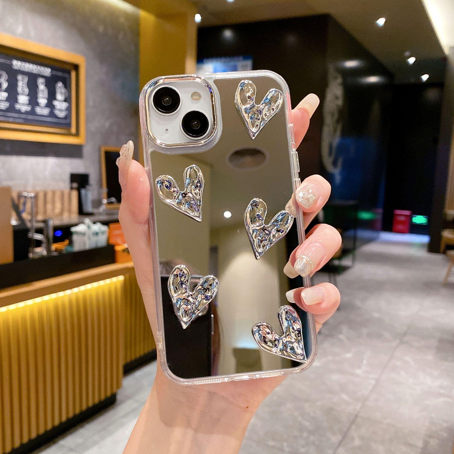 

Mirror Couple Phone Case 14 Apple 16 Female High End Violent Bear IPhone 13 Love Bracelet Protection Case iPhone12PRO