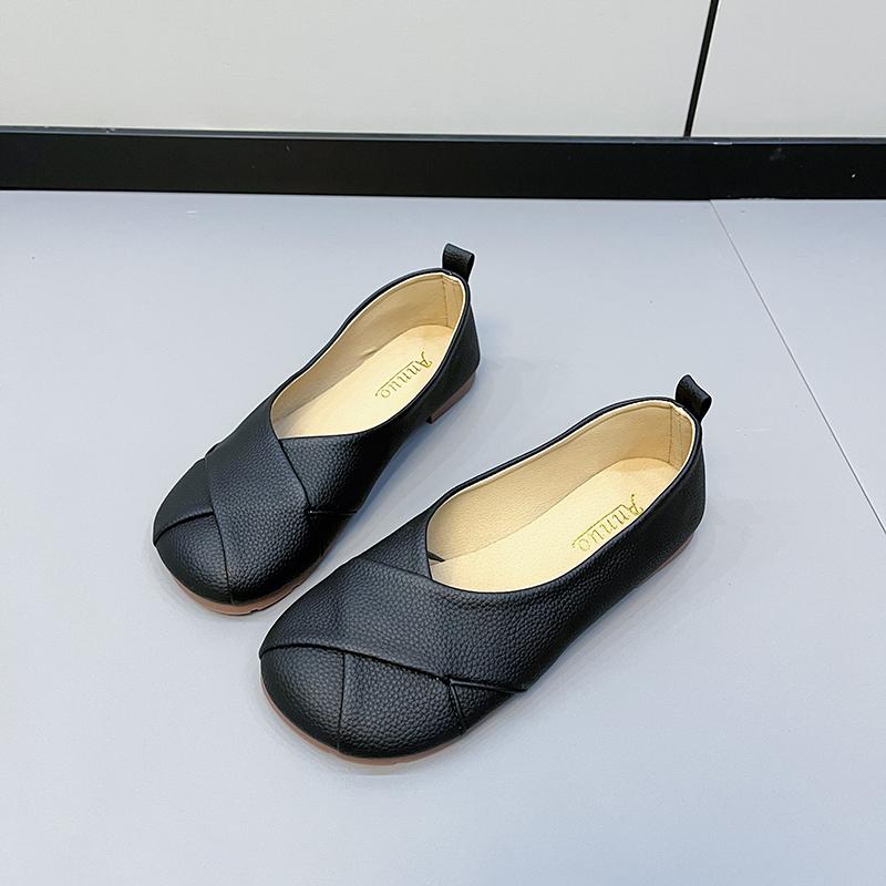 Fashion Women's Casual Slip On Ballet Flats Ladies Fashion Soft Leather Loafers 2025 Autumn Nursing Cute Shoes Comfort Elegant Round Toe