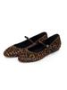 Blanc Toe Mary Jane Flat Strap Maryjane 10[F75-Reopard]
