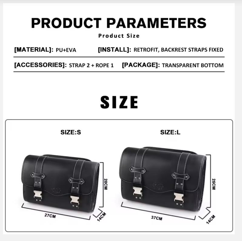 Motorcycle Saddlebag Side Bag Retro PU Motorcycle Tool Bag For ADNOH Rebel 250 500 For Rebel 1100 300 For W400 W650 SR400 XL883L