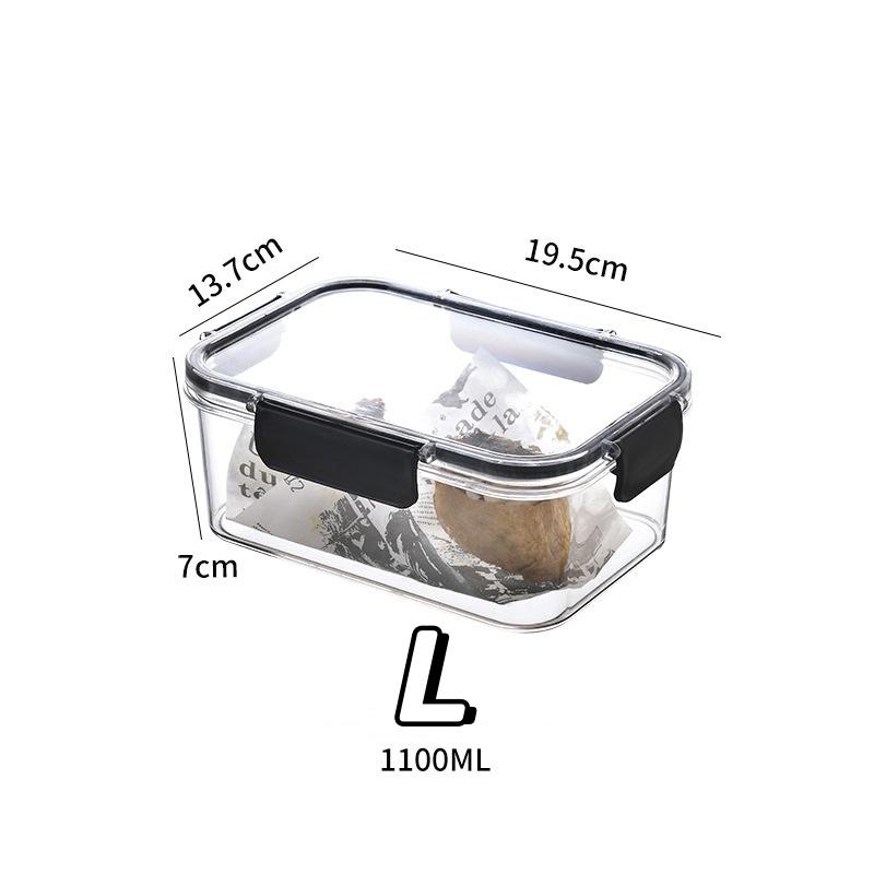 3 Größen Kühlschrank Aufbewahrungsbox Klar Versiegelt Rechteckig Frischhalteboxen Lebensmittel Gemüse Obst Lunchbox Küchenorganisator