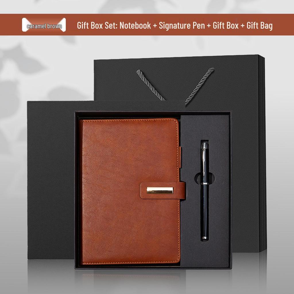 Luxury Business Notebook & Thermos Cup Set - Customizable Logo for Office Souvenirs