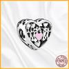Authentic Copper Metal Heart Tree Sparkling Dangle Charm Bead Components Designed For Authentic Original Bracelet High Quality Fine Jewelry Bead