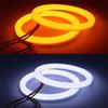 2Pcs Car White Amber 60MM LED Angel Eyes Halo Rings Headlight DRL Light Retrofit