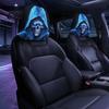 Universal Fit Auto Accessories 2PCS Car Headrest Cover with Scary Face Printing, Breathable Stretch Knitted Knit Fabric Dust Cover, Halloween