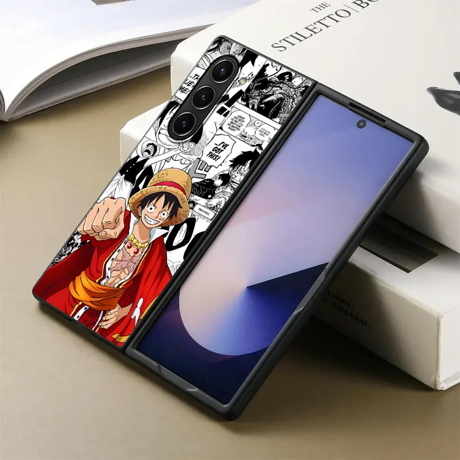 Zadní kryt na telefon pro Samsung Galaxy ZFold7 ZFold4 ZFold5 ZFold3 ZFold6 Z Fold 7 6 5 4 3 One Piece Komiks Luffy