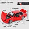 1/24 BMW M3 E30 Toy Car Model Diecast Metal Vehicle Miniature Pull Back Sound Light Doors Openable Collection Gift For Kid Boys