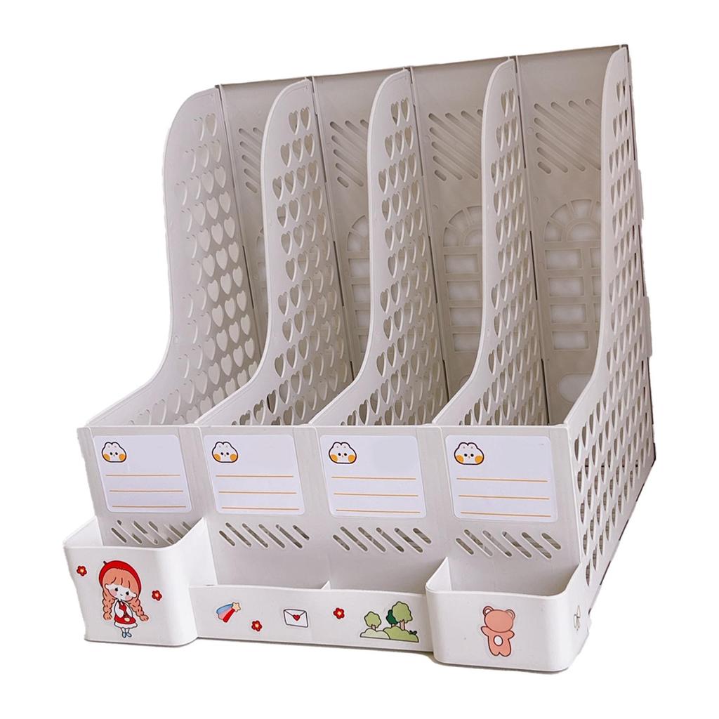 Desk File Organizer Multiple Compartments Strong Plastic Large Capacity Detachable Large Capacity