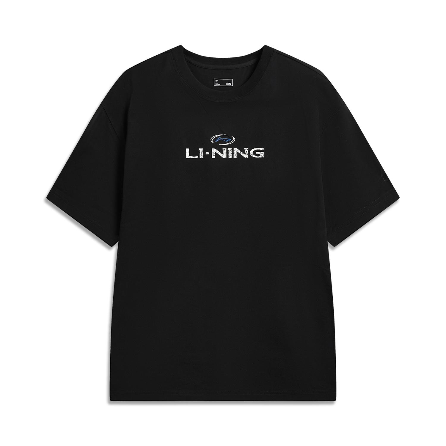 

Li Ning Спортивный стиль жизни Серия Мягкая Простая Универсальная Свободная Футболка с коротким рукавом С принтом из букв на спине Унисекс топы ATSW285-1 S