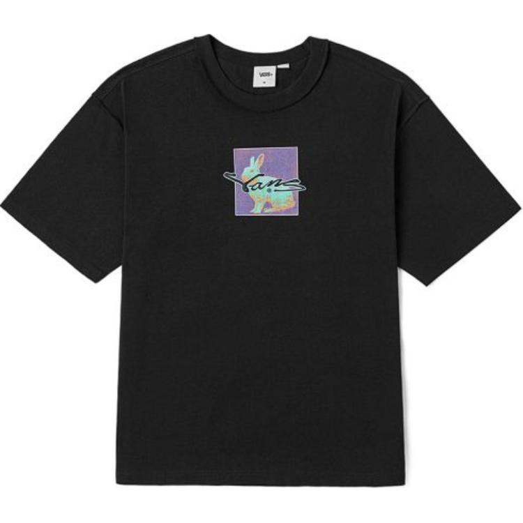 Vans Round Neck Fashion Pullover Short Sleeve T-Shirt Unisex Tops Dark-Gray VN000MF8E06