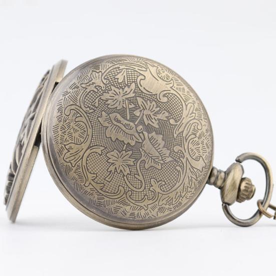 Vintage Unisex Boş Dişli Arap Rakamlı Kuvars Cep Saati Kolye Ucu