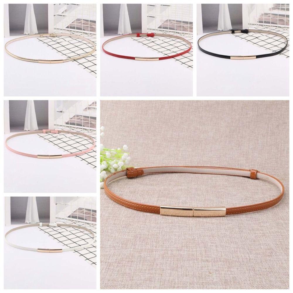 Adjustable Thin Buckle Belt Versatile Women Waistband Fashion Patent Leather Belt  Party