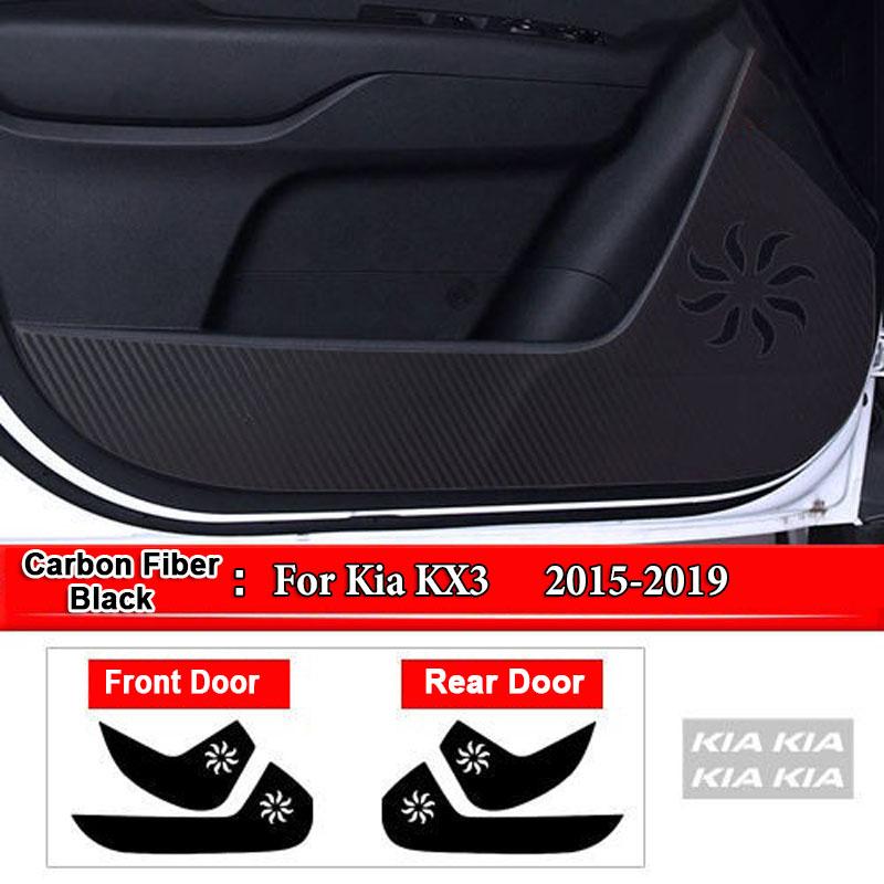 For Kia Sportage K2 K3 K4 KX3 K5 KX5 KX7 Car Inner Door Anti Kick Pad Carbon Fiber Patterned Pad Stickers Protective Accessories