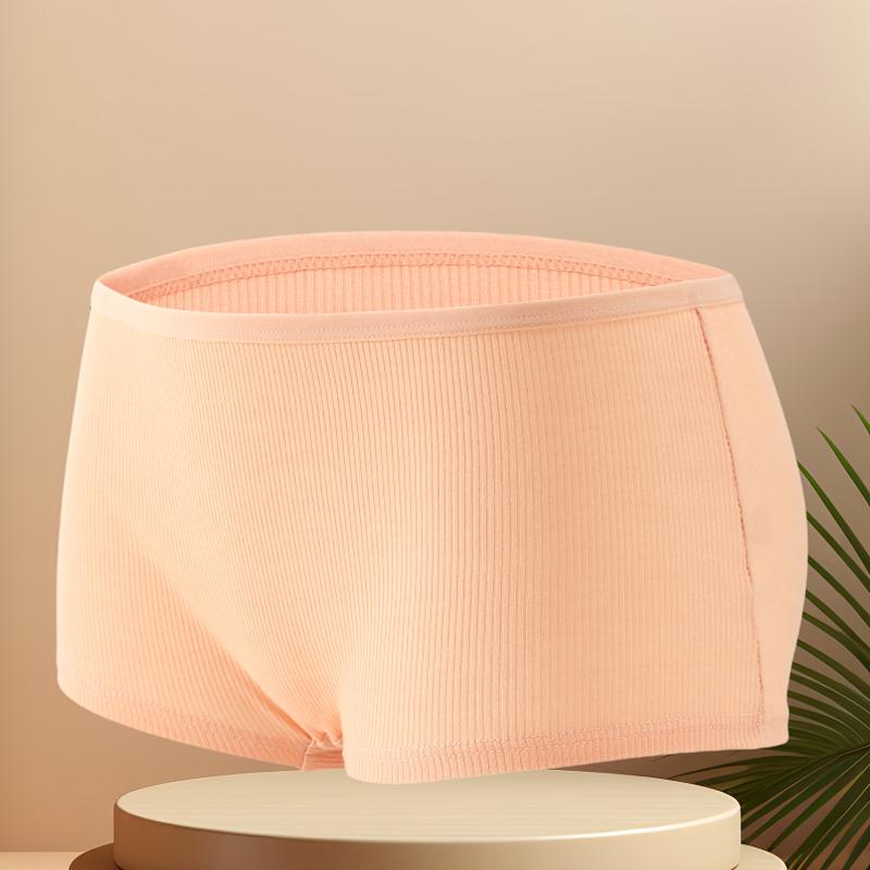 FINETOO Damen Baumwollhöschen Nahtlose Sportboxer Sichere Unterwäsche Weibliche Einfarbige Slips Gemütliche Dessous Intime Unterhosen S-XL