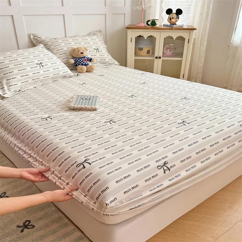 

1 шт. Приятное к коже покрывало для кровати с резинкой, однотонная матовая простыня, одинарная/двуспальная/королевская простыня на резинке без наволочки 90x200x25cm