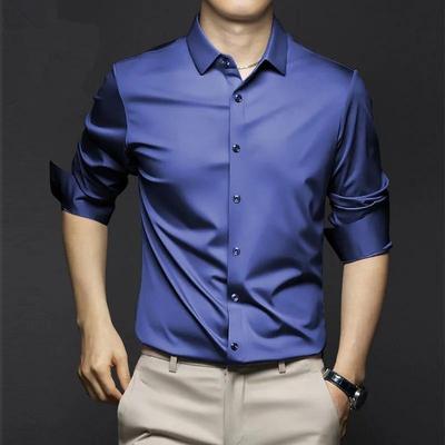 Nauji "Strettch" nuo raukšlių vyriški marškiniai ilgomis rankovėmis Suknelės marškinėliai vyrams Slim Fit Social Business Palaidinė Balti marškinėliai 6XL