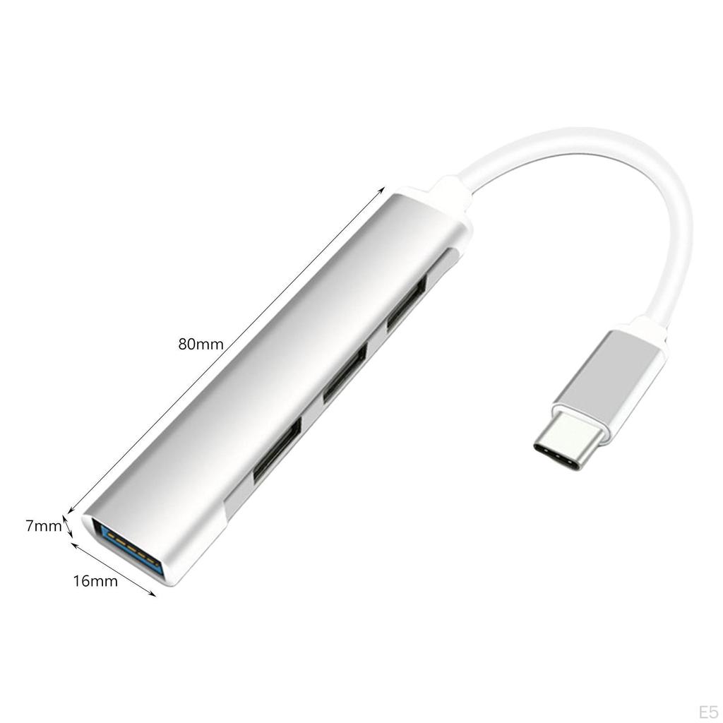 Sleek USB C Hub with 4 Ports for Seamless Data Transfer And Audio Connectivity