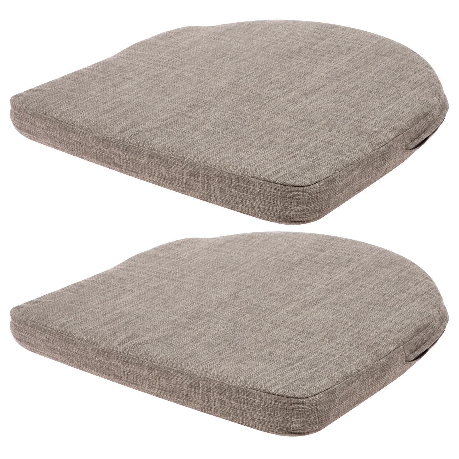 

2Pcs Outdoor Chair Cushion Linen Waterproof Dining Chair Cushion with Removable Cover and Ties Soft Comfortable Patio Seat Pad