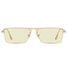 Lady Lamb Vintage Square Metal Frame Stylish Steampunk [meSmart] (Fujisan Megane) Sunglasses, (Light Green)