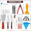 25 Pcs 3D Printer Tools Kit 3D Printing Accessories Include 2 Wire Brush 1 Putty 1 Plastic Shovel 5 Diamond Files 2 Tweezer 10 Needles 1 Plier 1