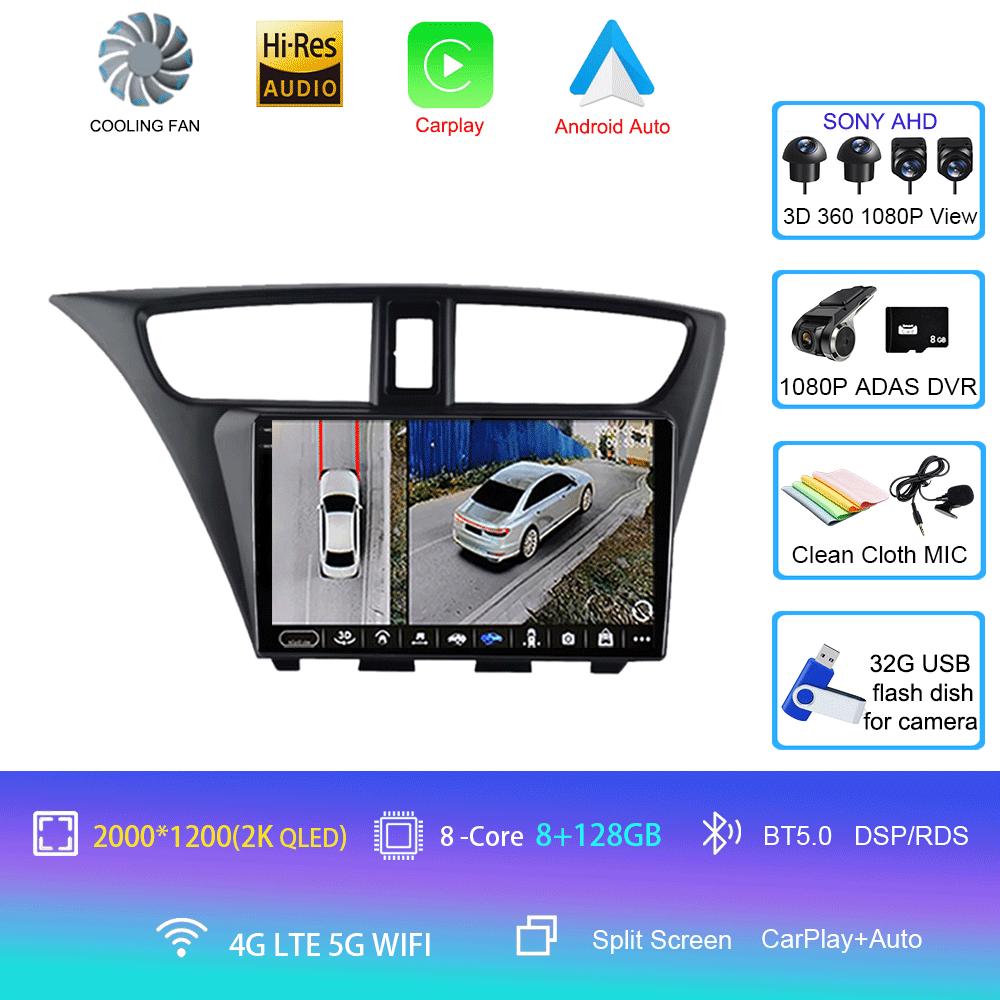 For Honda CIVIC Hatchback 2012 - 2017 Car AutoRadio Android Multimedia Video Player Navigation GPS Stereo HU No 2 Din 2din