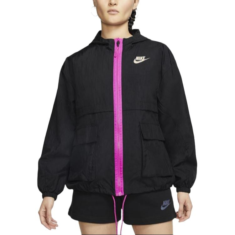 Nike Sportswear Jackets Women's Black/Black/Flame Pink Hooded Moderate Other DD2089-010