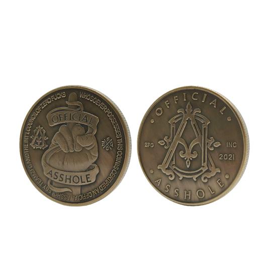 Middle Finger Commemorative Medal Vintage Round Dickhead Award Official Asshole One-finger Salute Metal Collection Coin Festival Keepsake Funny Gag