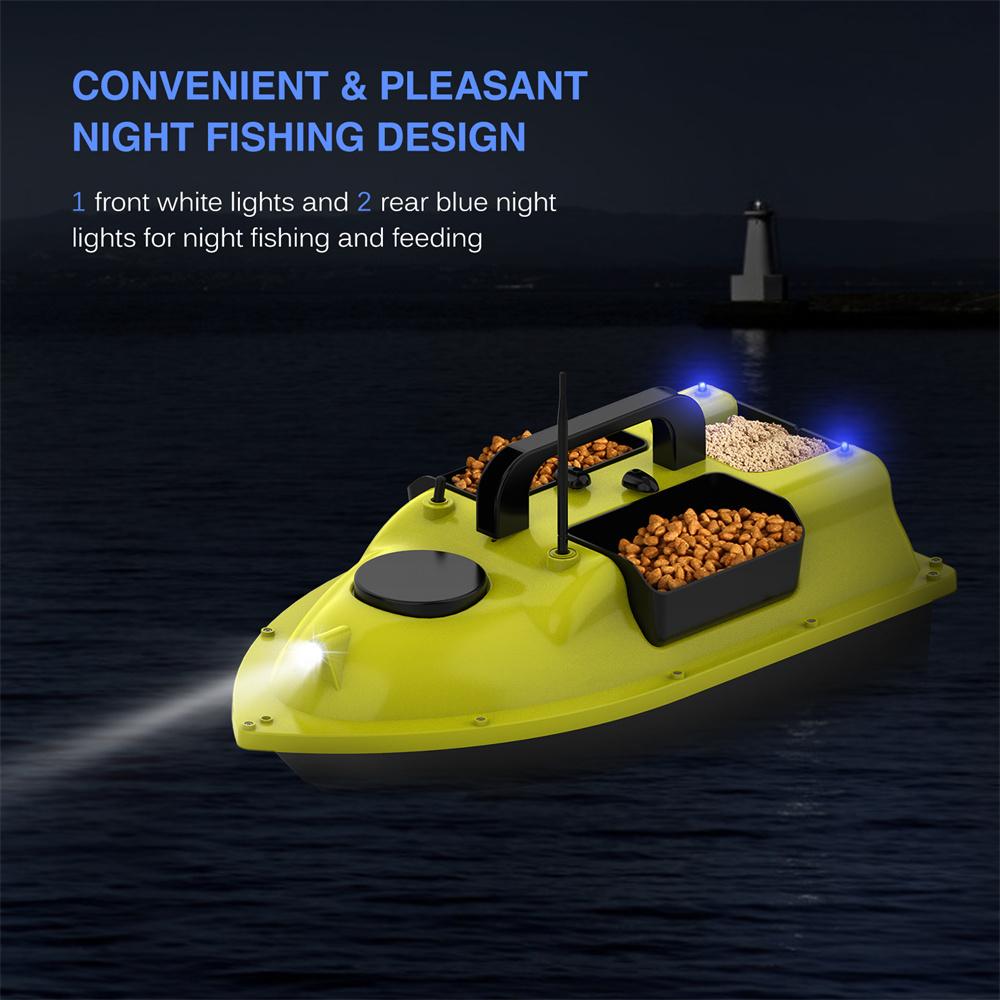 GPS Fishing Bait Boat with 3 Bait Containers Automatic Bait Boat with 400-500M Remote Range 5200mAh Fishing Feeder Fish Finder