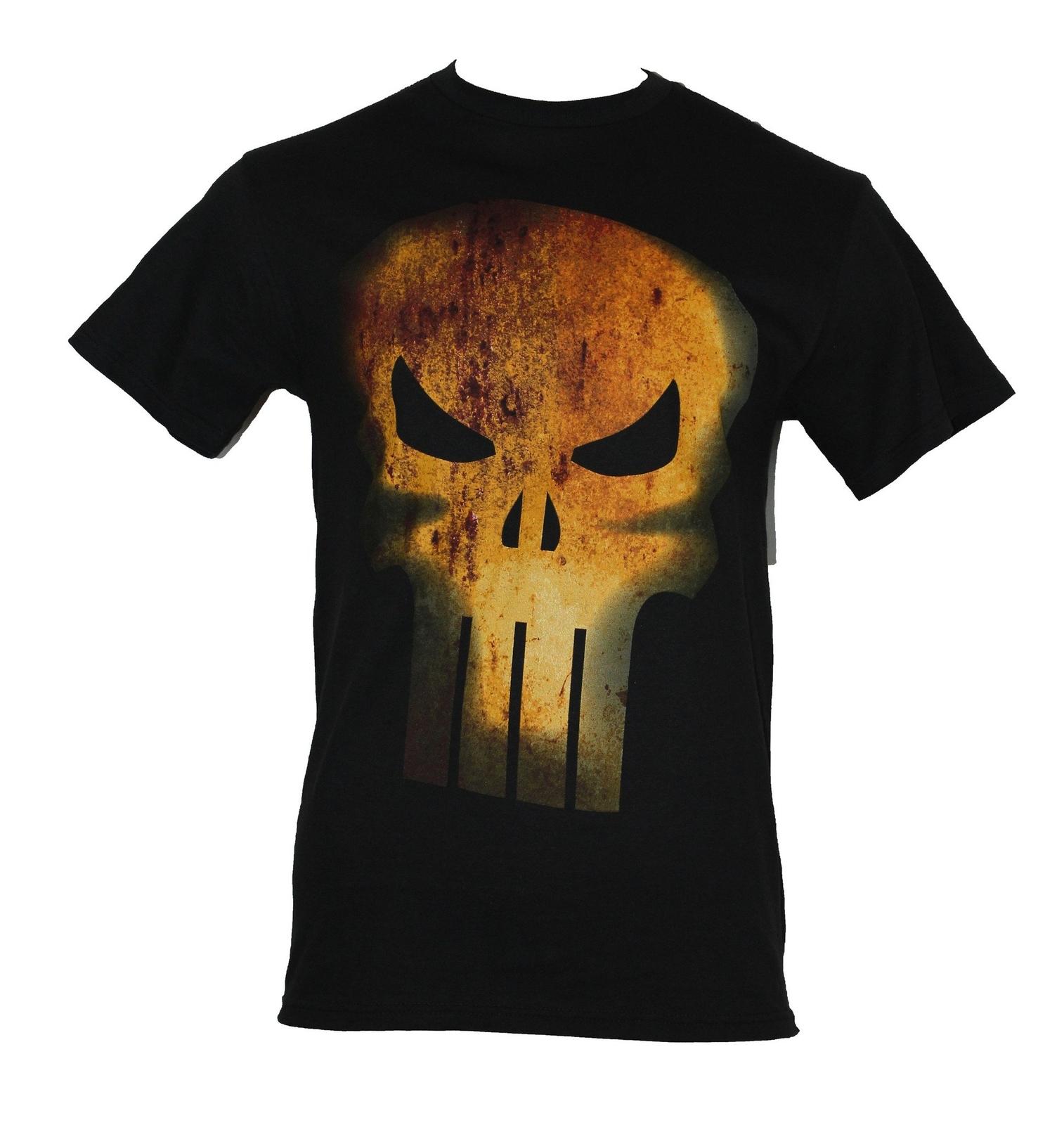 The Punisher Marvel Comics Mens T-shirt Giant Rust Colored Logo S