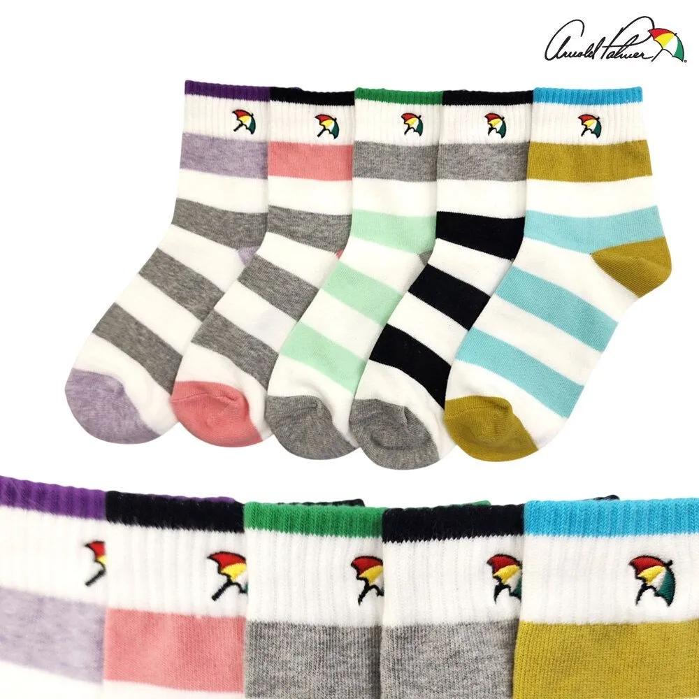Arnold Palmer Women s Striped Socks Striped Mid-Length Casual Fashion Socks Set of 5 Gift Striped Casual - 5 pairs