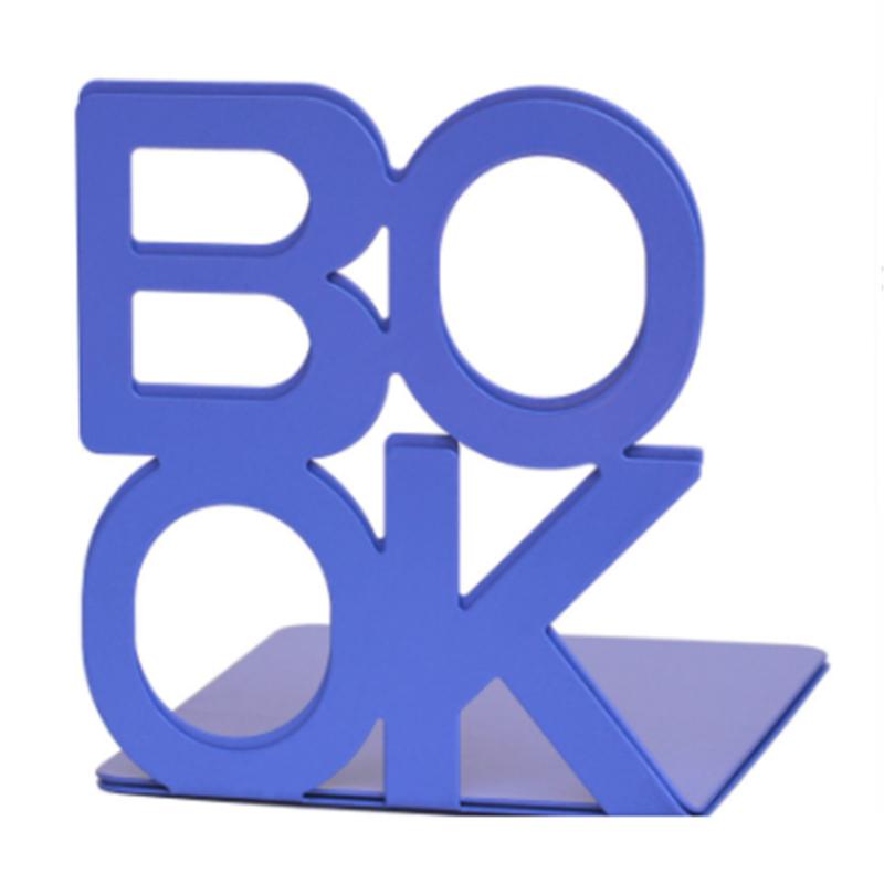 2pcs Bookend Book Stand Support Sample Bookend Iron Desktop Art Non Slip Rack Shelf Holder School Stationery Office Accessories
