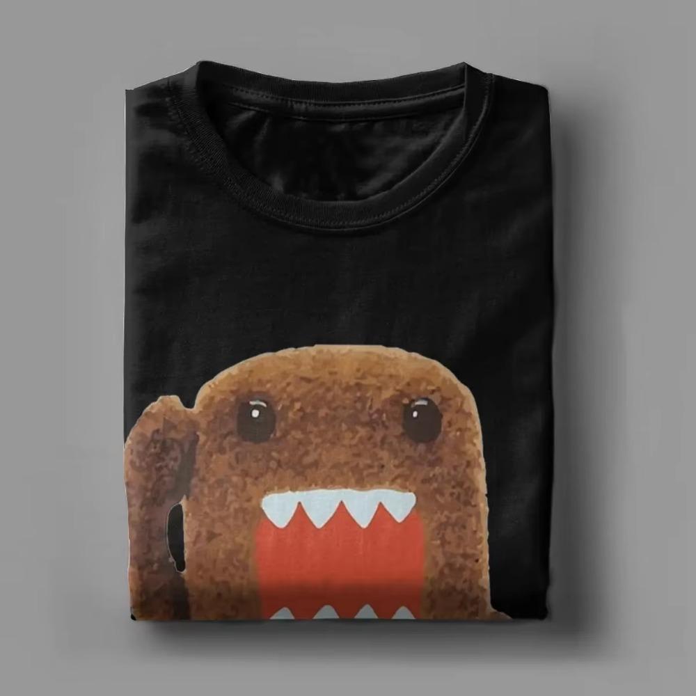 Cute Fuzzy Domo Kun Men's T Shirts Amazing Tees Short Sleeve O Neck T-Shirt 100% Cotton Unique Clothes