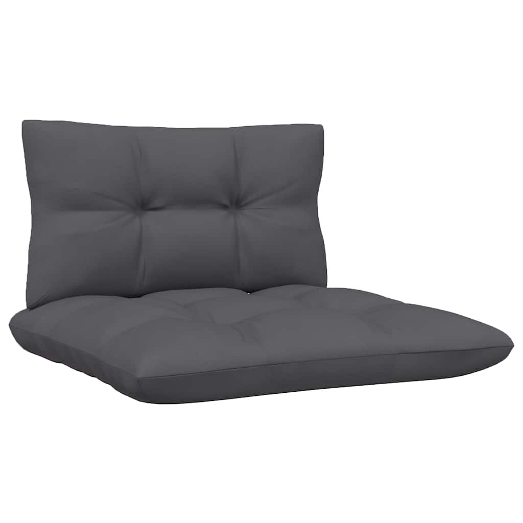 Garden Middle Sofa with Anthracite Cushions Grey Solid Pine Wood