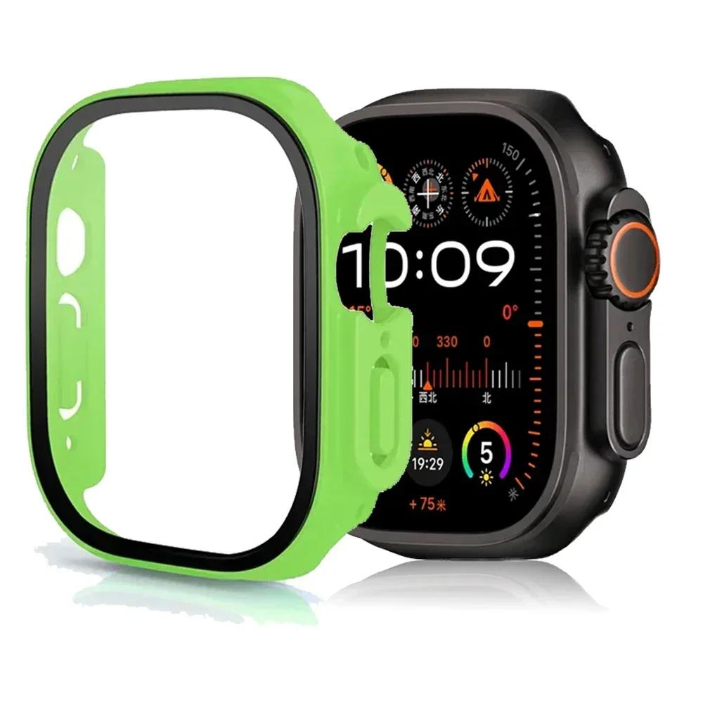 Tempered Glass+Cover For Apple Watch Ultra 3 2 1 49mm PC Bumper Screen Protector Case for iWatch Series Ultra 3 49mm Accessories