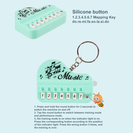 Schlüsselanhänger-Anhänger, Mini-E-Piano-Form, 8 Tasten, leichte Musik, Cartoon-Paar-Anhänger, exquisiter Schlüsselanhänger, lustiges Geburtstagsgeschenk
