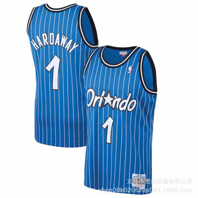 Maglia da Basket Retrò Orlando Magic Hardaway 1 ONeal 32 McGrady Unisex Manica Corta Cotone Scollo a V Autunno